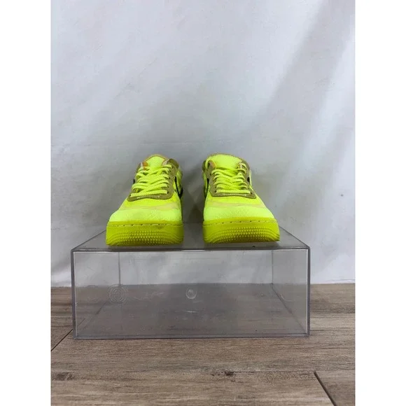 Off-White x Nike Air Force 1 Low Volt Neon Yellow Black AO4606-700 Mens Size 7 - Picture 9 of 9